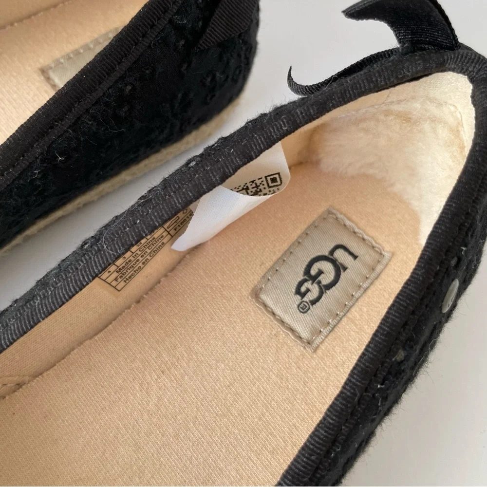 UGG Tassey Eyelet Black Flats Size 4US
